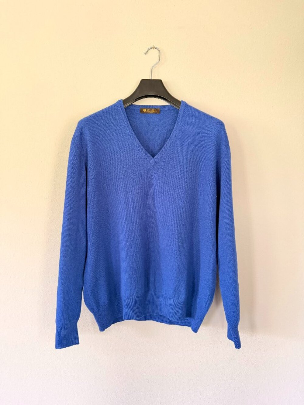 Loro Piana Cerulean Blue V Neck Sweater | Made in Italy | IT 52 | Luxury Knit